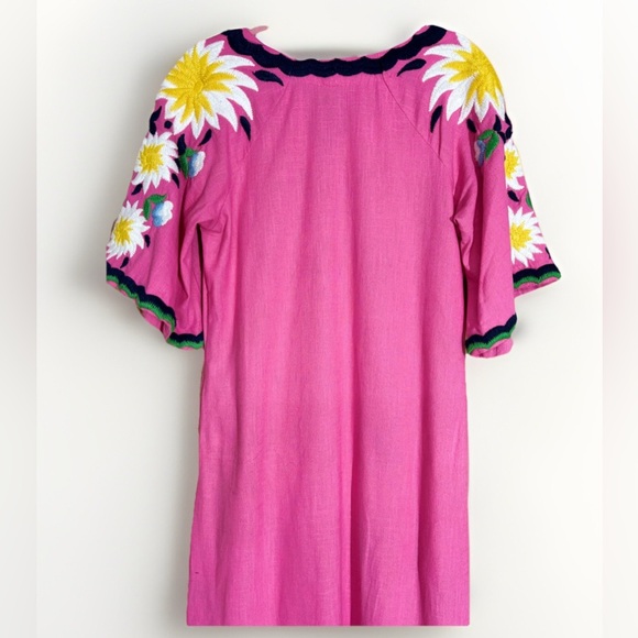 Frances Valentine Floral Cotton  Embroidered Caftan W Pocket spring 2021- Sz. 4 - Picture 2 of 7